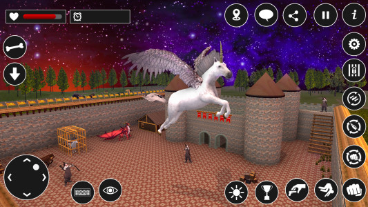 اسکرین شات 1 برنامه Flying Unicorn Horse Game