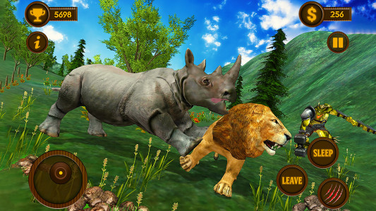 اسکرین شات 5 برنامه Wild Rhino Family Jungle Sim