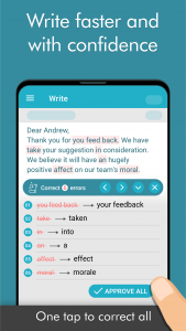 اسکرین شات 1 برنامه Ginger Writer, Grammar Speller