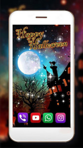 اسکرین شات برنامه Happy Halloween live wallpaper 4