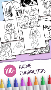 اسکرین شات برنامه Anime Coloring book for girls 7