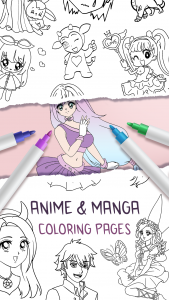 اسکرین شات برنامه Anime Coloring Book for Girls 1