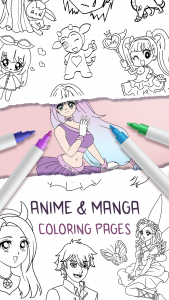 اسکرین شات برنامه Anime Coloring book for girls 1