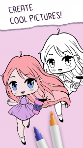 اسکرین شات 6 برنامه Anime Coloring Book for Girls