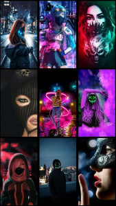 اسکرین شات 3 برنامه Girl Mask Wallpaper