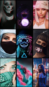 اسکرین شات 1 برنامه Girl Mask Wallpaper