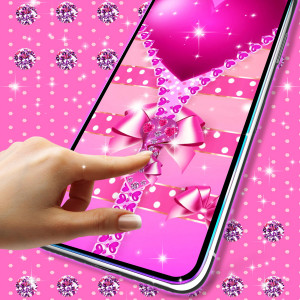 اسکرین شات برنامه Girly lock screen zipper 4