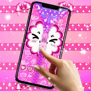 اسکرین شات برنامه Girly lock screen zipper 6