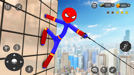 اسکرین شات 1 برنامه Stick Rope Hero Superhero Game