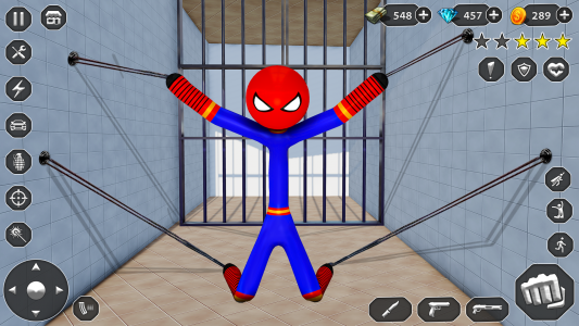 اسکرین شات 6 برنامه Stick Rope Hero Superhero Game