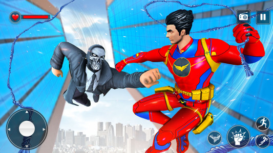 اسکرین شات 2 برنامه Super Rope: Flying Hero Game