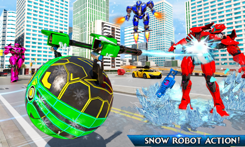 اسکرین شات بازی Snow Ball Robot Bike Games 6