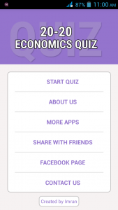 اسکرین شات برنامه 20-20 Economics Quiz 1