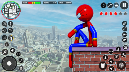 اسکرین شات برنامه Stickman Rope Hero Spider Game 1