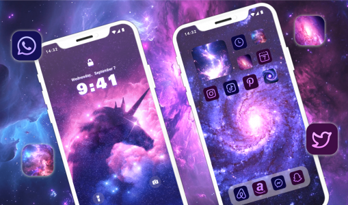 اسکرین شات 2 برنامه Glitter Wallpaper: Theme, Icon