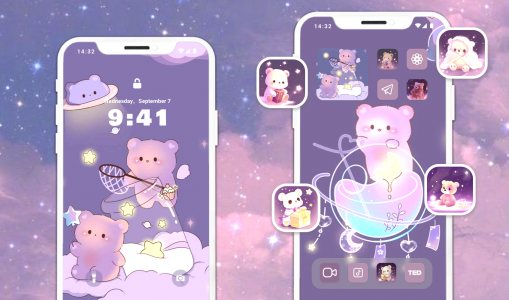 اسکرین شات 1 برنامه Glitter Wallpaper: Theme, Icon