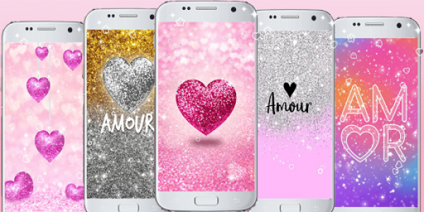 اسکرین شات برنامه Cute glitter Wallpapers - love backgrounds 1