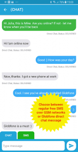 اسکرین شات برنامه Globfone SMS Messenger 1
