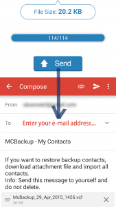 اسکرین شات برنامه MCBackup - My Contacts Backup 2