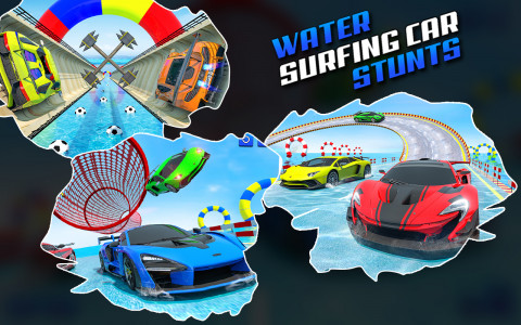 اسکرین شات بازی Water Surfing Car Stunt Games: Car Racing Games 4
