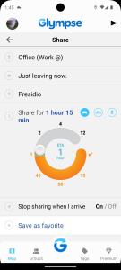 اسکرین شات برنامه Glympse - Share GPS location 4
