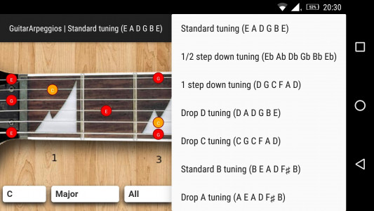 اسکرین شات 3 برنامه GuitarArpeggios