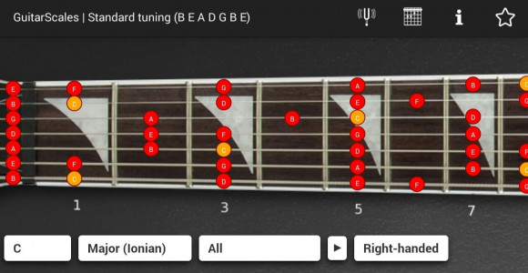 اسکرین شات 1 برنامه GuitarScales (7 strings)