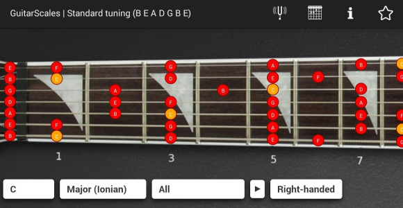 اسکرین شات 1 برنامه GuitarScales (7 strings)