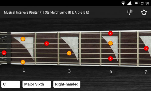 اسکرین شات 1 برنامه GuitarIntervals (7 str.)