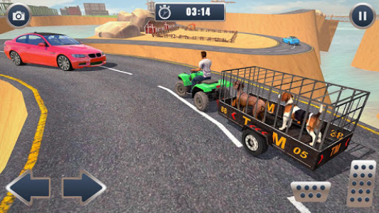 اسکرین شات برنامه ATV Bike Dog Transporter Cart Driving: Dog Games 3