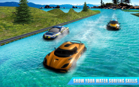 اسکرین شات برنامه Waterpark Car Slide Racing 2019 3