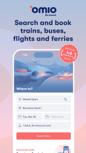 اسکرین شات برنامه Omio: Train and bus travel app 1