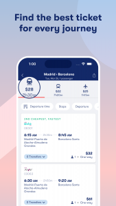 اسکرین شات برنامه Omio: Train and bus travel app 2