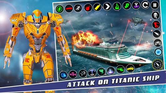 اسکرین شات 1 برنامه Titanic Robot Transport Games