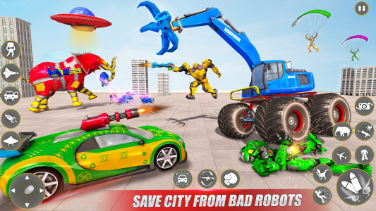 اسکرین شات 7 برنامه Excavator Robot War - Car Game