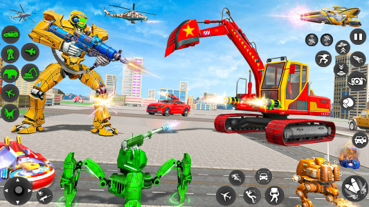 اسکرین شات 2 برنامه Excavator Robot War - Car Game
