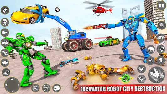 اسکرین شات 3 برنامه Excavator Robot War - Car Game