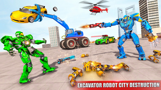 اسکرین شات برنامه Excavator Robot Transform Game 1