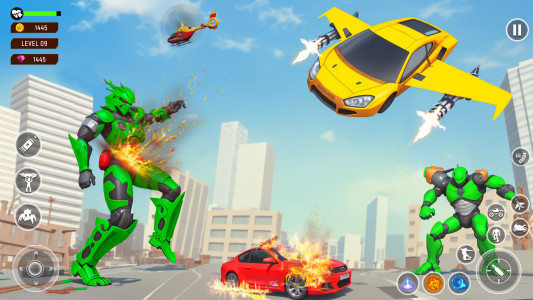 اسکرین شات 1 برنامه Flying Car Robot Game 2024