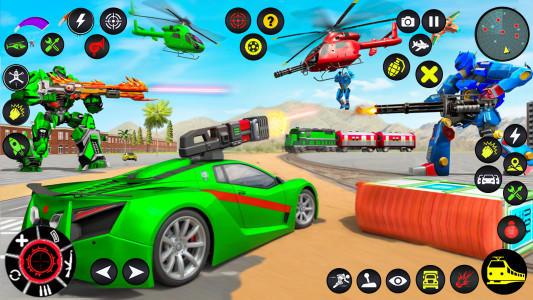 اسکرین شات 4 برنامه Train Robot transform Car Game