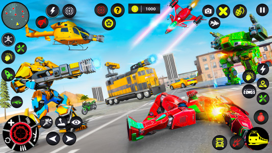 اسکرین شات 5 برنامه Train Robot transform Car Game