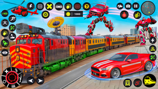 اسکرین شات 6 برنامه Train Robot transform Car Game