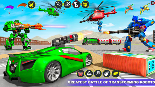 اسکرین شات برنامه Train Robot transform Car Game 2