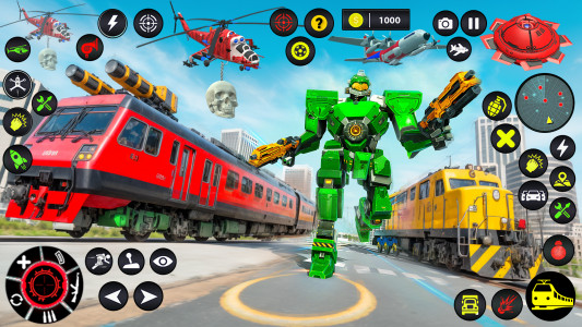 اسکرین شات 2 برنامه Train Robot transform Car Game
