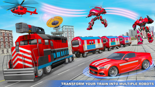 اسکرین شات برنامه Train Robot transform Car Game 2