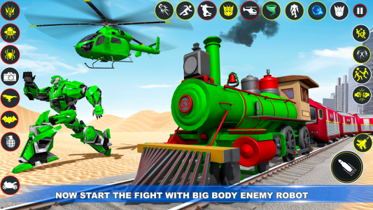 اسکرین شات برنامه Train Robot transform Car Game 1