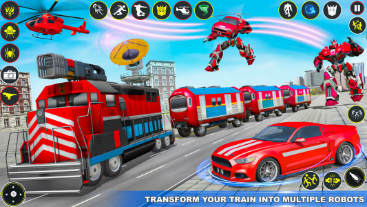 اسکرین شات برنامه Train Robot transform Car Game 5