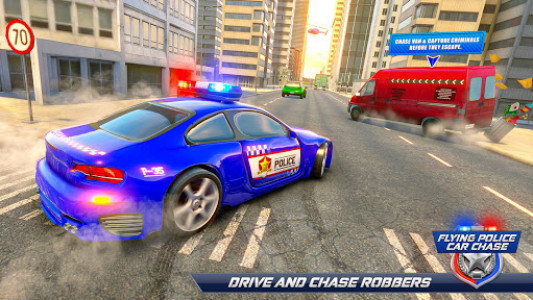 اسکرین شات برنامه Flying Police Car Chase: Flying Car Simulator 6