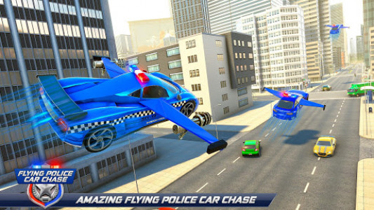 اسکرین شات برنامه Flying Police Car Chase: Flying Car Simulator 8