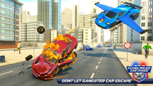 اسکرین شات برنامه Flying Police Car Chase: Flying Car Simulator 4